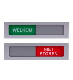 Schuifbord | 120 x 30 mm | Zilver, welkom - niet storen
