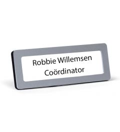 Naambadge | 75x25mm | Aluminium | Venster: 2 regels