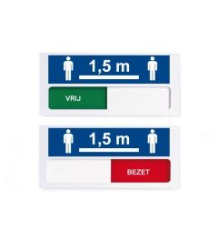 Schuifbord 120 x 55 mm | Wit | afstandsrichtlijn